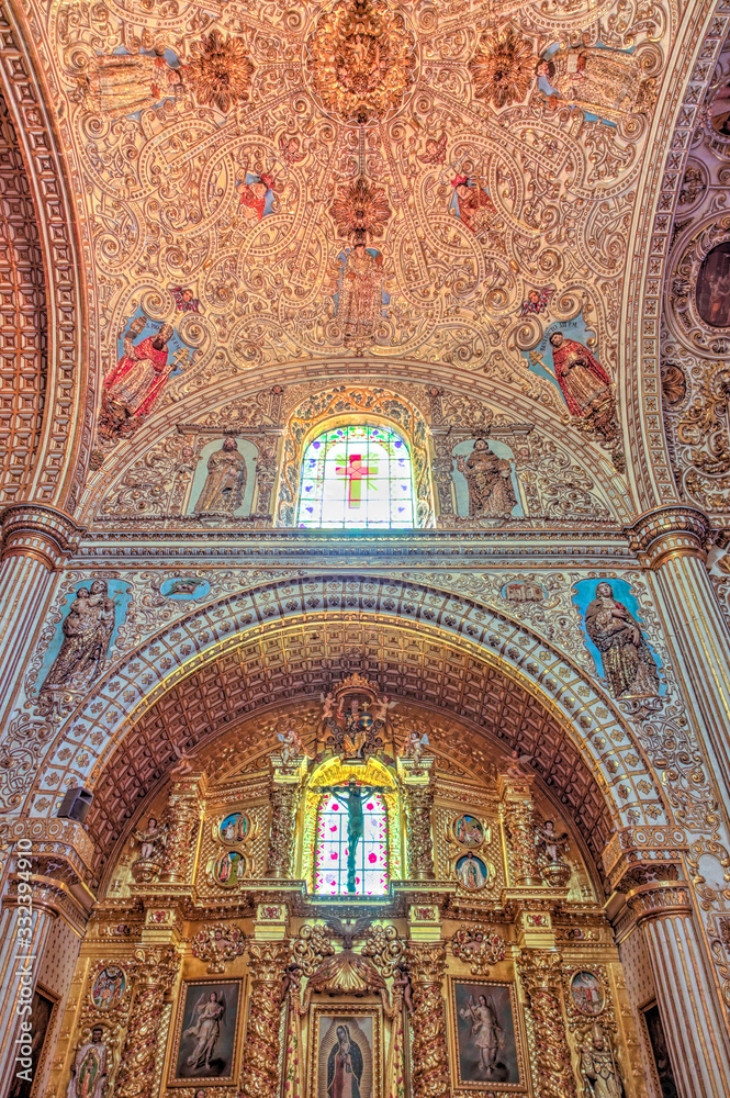 Interior of the Oaxaca cathedral, HDR Image