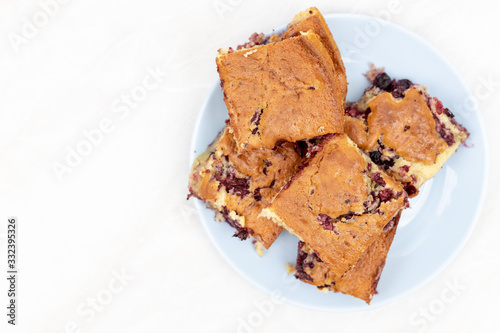 Homemade Cherry Pie Slices Served On The Plate