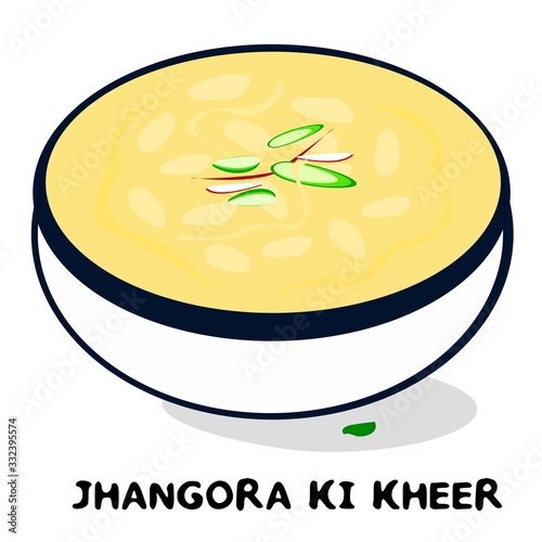 Jhangora Ki Kheer indian Uttarakhand Food Vector