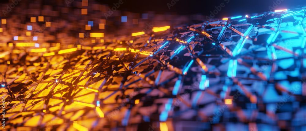 Polygonal space low poly dark background with connecting. Connection structure. Science background. Futuristic polygonal background. Triangular background