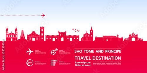 Sao Tome and Principe travel destination grand vector illustration. 