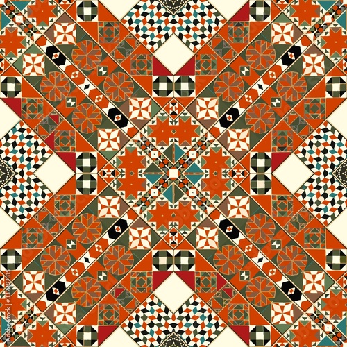 African art drawing. Seamless aztec pattern. Geometric seamless print. Tribal vintage texture. American native ornament. Boho repeat texture. Tribal indian ethnic seamless design. Festive colorful. 