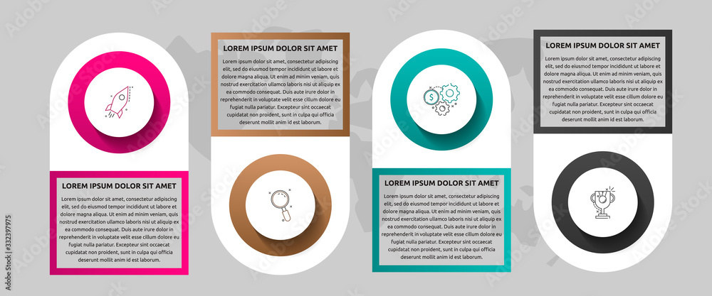 Vector template circle infographics. Business concept with 4 options ...