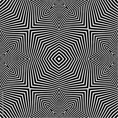 pattern of black and white lines. Optical illusion. Vector illustration. As background, pictures, wallpapers