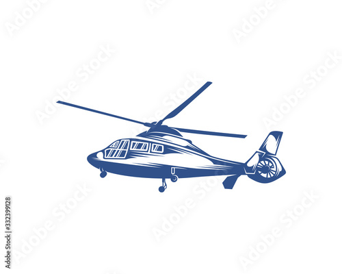 Helicopter logo design vector template. Silhouette of Helicopter design illustration