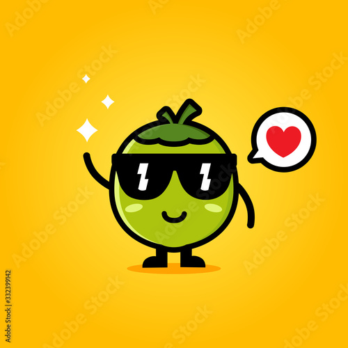 cool coconut mascot vector design