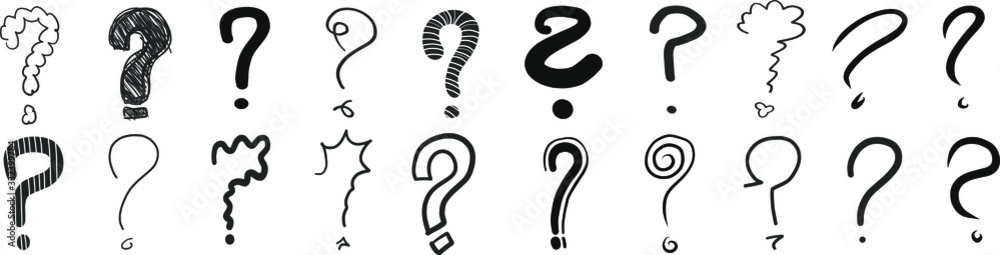 question marks interrogation points hand drawn vector illustration question marks interrogation points hand drawn vector illustration