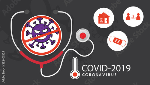 stop covid-19 (coronavirus) banner design