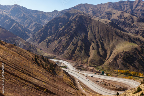 A 373 Tashkent Osh highway, Kamchik pass, Uzbekistan photo