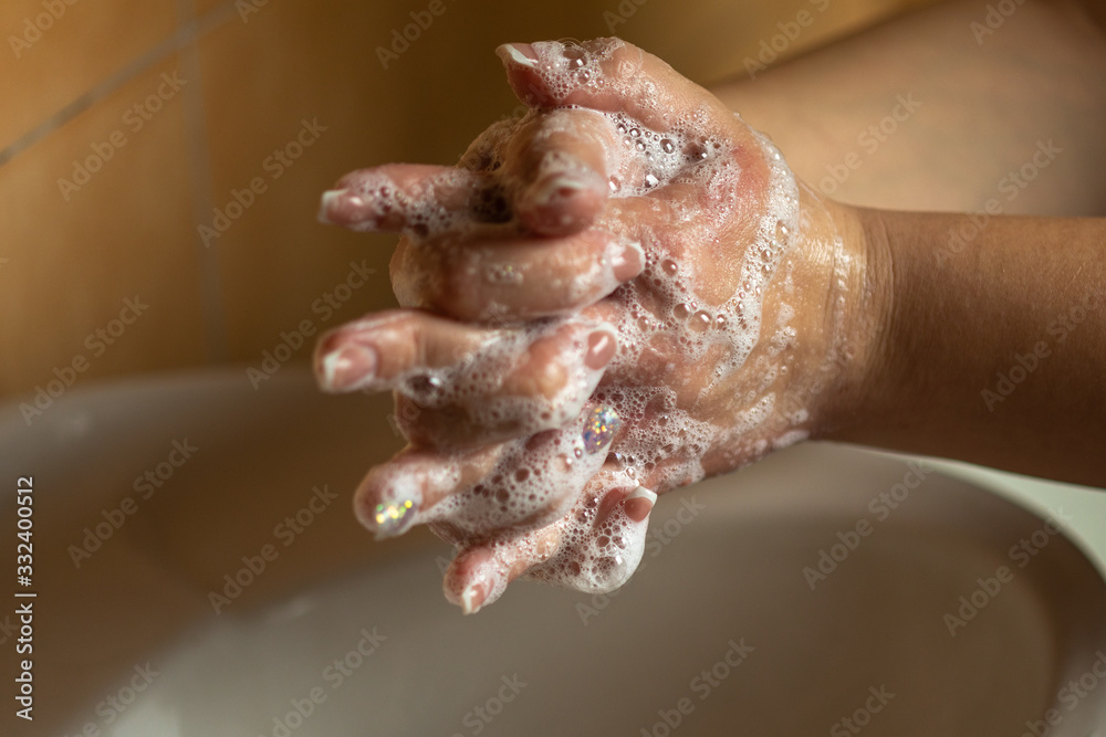 Prevention of influenza - Cleaning hands with soap against disease infection versus flu or infulenza, Prevention of influenza - Cleaning hands with soap against disease infection versus flu or infulenza,