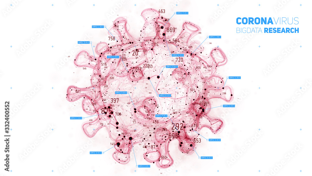 Big data research of Coronavirus disease. 3d vector illustration of ...
