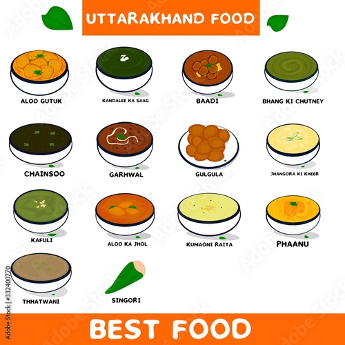 Uttarakhand Food Vector or mountain food