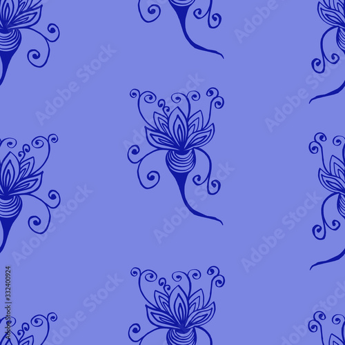 Vector illustration. Abstract bright seamless floral pattern.Design for wrapping paper, wallpaper, covers, backgrounds, print textile.	