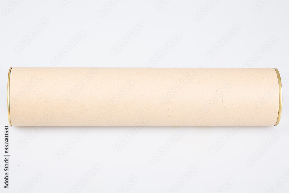 Carton tube mailer isolated on white background Carton tube mailer isolated on white background