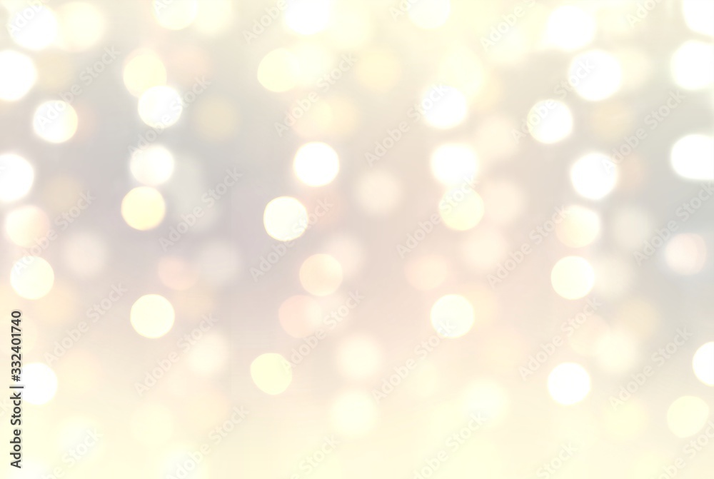 Bright lights of garland on pastel blur background. Holiday bokeh pattern. Delicate shimmer illustration.