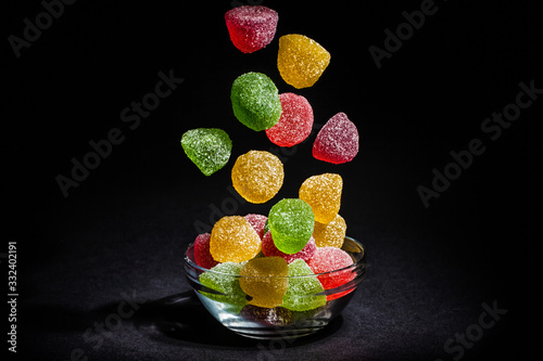 candy marmalade poured into a glass bowl