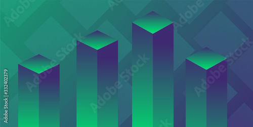 Abstract Geometry Bar Chart Background Template