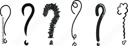 interrogation points question marks hand drawn vector illustrations