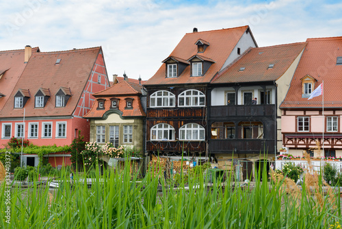 Panorama of the Old Town pier architecture in Bamberg, Bavaria, Germany