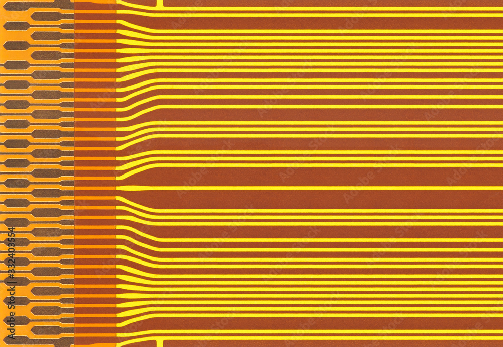 Fototapeta premium Flat electronic cable close up. Abstract background or texture.