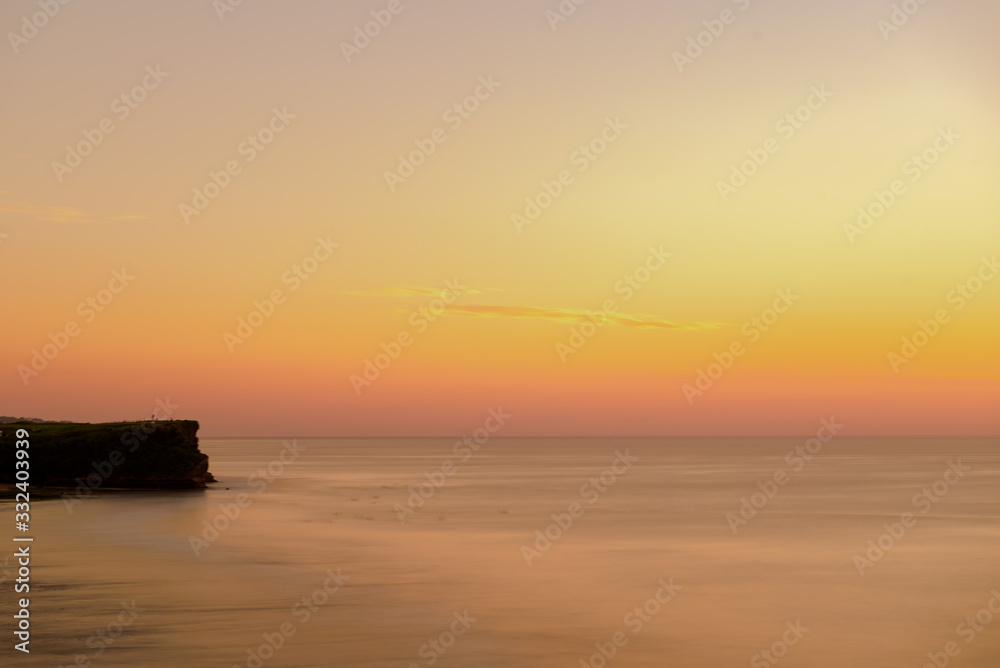 Magical sunset at Balangan beach, Bali in Indonesia.