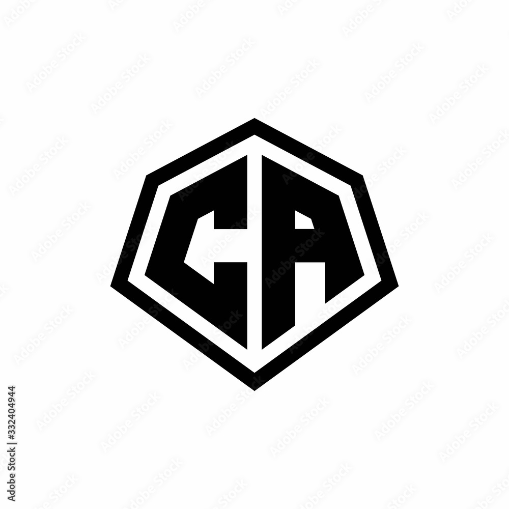 CA monogram logo with hexagon shape and line rounded style design template CA monogram logo with hexagon shape and line rounded style design template