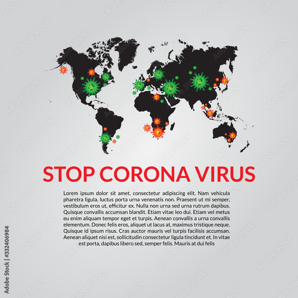 Naklejka premium world infected by corona virus