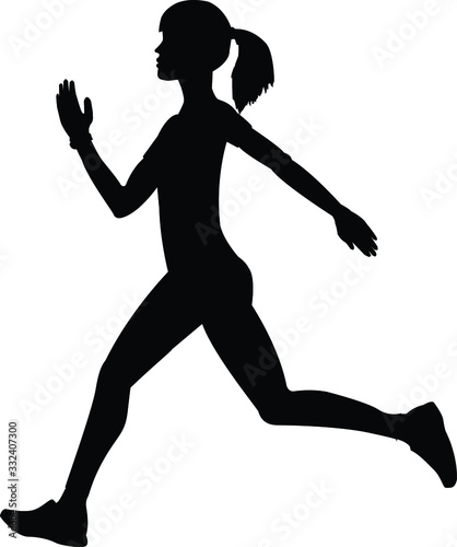 sport fitness woman running shadow
