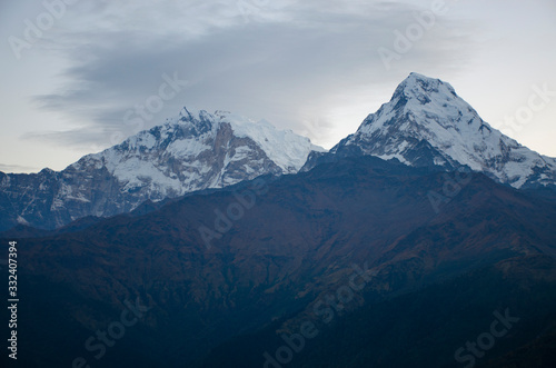 Fototapeta Naklejka Na Ścianę i Meble -  Himalayas mountains and sunrise Nepal