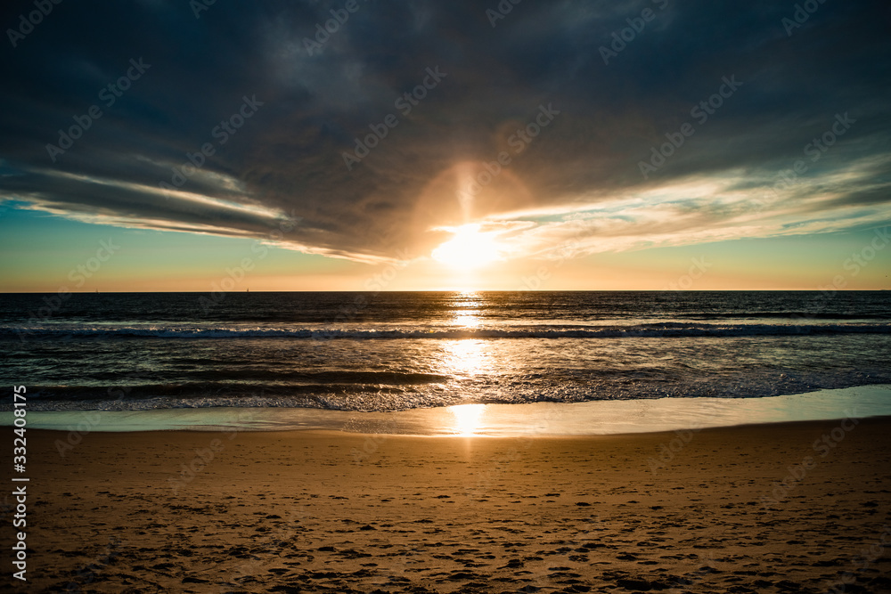Obraz premium sunset on the beach. LA. Los Angeles. Ocean.