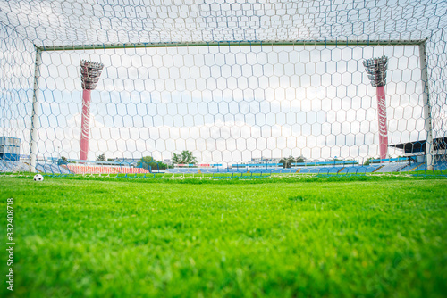 MOSCOW, RUSSIA - APRIL, 24, 2018: Football stadium, illustration photo for Football FIFA World Cup 2018 in Russia. photo