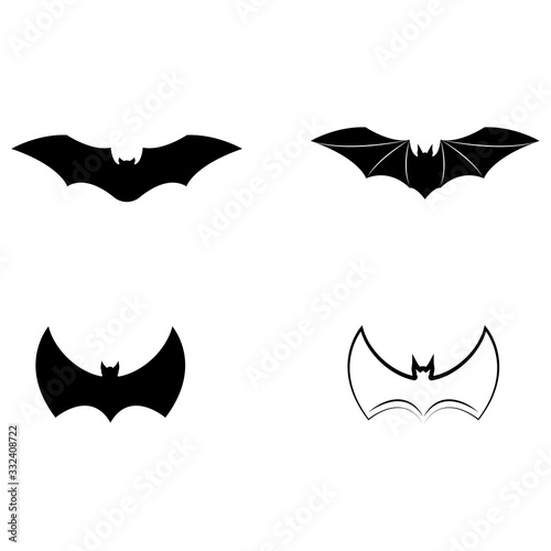 Set bat vector icon logo template
