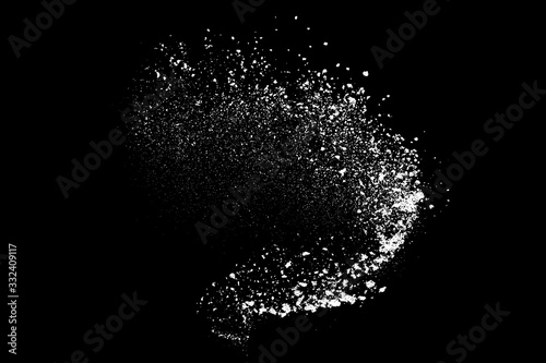 White splashes isolated on black background. Abstract vector explosion. Digitally generated image. Illustration, EPS 10.