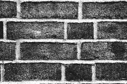 Distress old brick wall texture. Black and white grunge background.