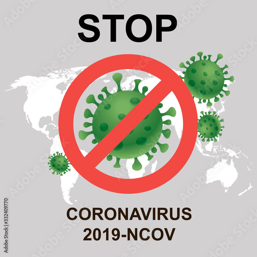 Pandemic stop Novel Coronavirus vector illustration. Covid-19, Coronavirus disease World map Travel or vacantion warning with air plane and quarantine. 