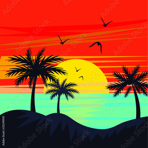 tropical sunset on the beach