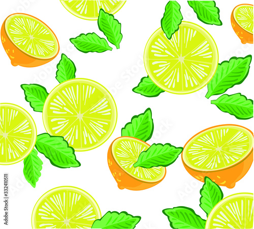 Fototapeta Naklejka Na Ścianę i Meble -  seamless pattern with lemons and oranges