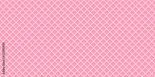 Crispy pink sweet wafer or cone texture, seamless pattern, banner background