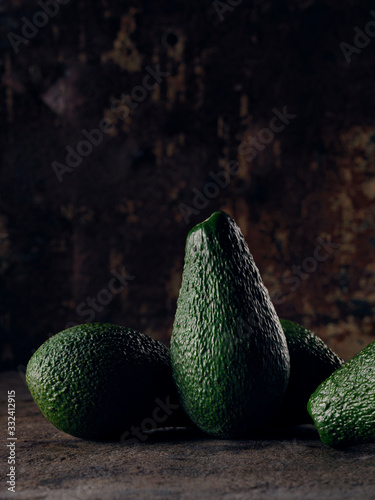 stil life with standing avocado