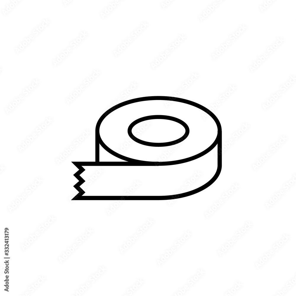 Sticky tape line vector icon. Dispenser drawing flat scotch label adhesive tape roll Sticky tape line vector icon. Dispenser drawing flat scotch label adhesive tape roll