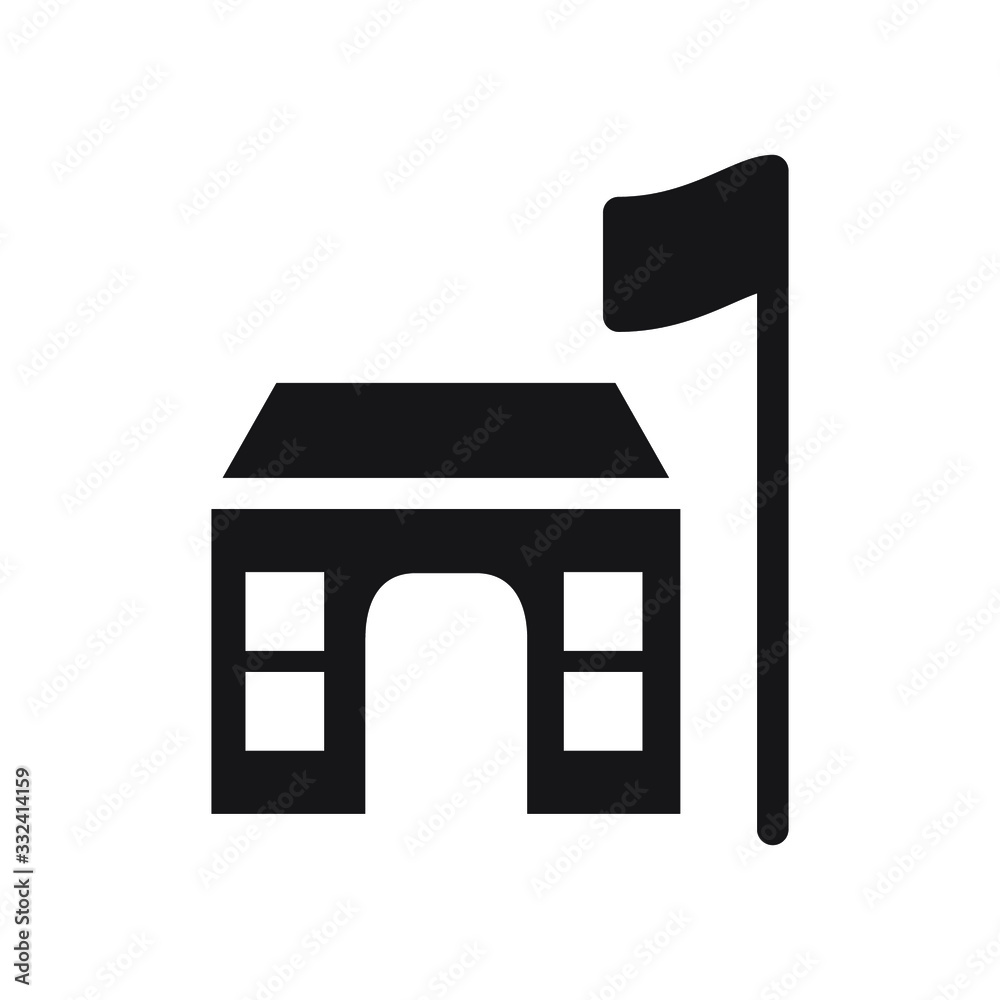School building icon , template logo vector illustration emblem isolated, outline solid glyph black background white School building icon , template logo vector illustration emblem isolated, outline solid glyph black background white