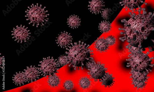Obraz na plátne Virus curve red
