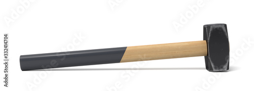 Canvas Print 3d rendering of sledge hammer isolated on white background