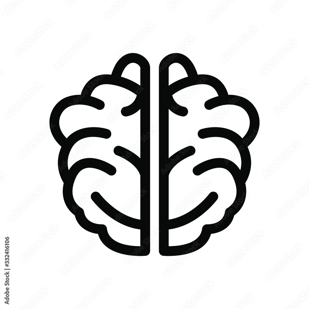 Brain icon , idea vector illustration human , business student office think , outline solid background white Brain icon , idea vector illustration human , business student office think , outline solid background white