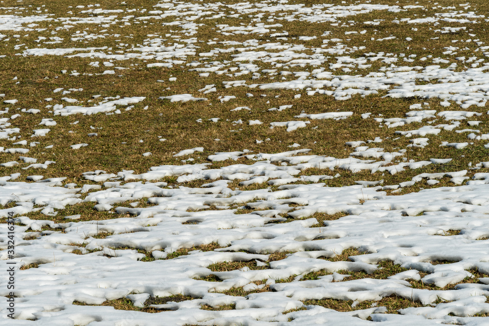 Obraz premium Wiese mit Schneeresten