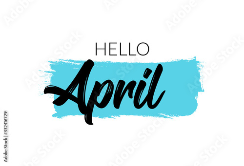 Hello april calendar month vector typography background