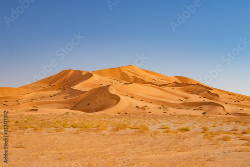 Dunes in Rub al Khali the empty quarter between Oman and Saudi Arabia near Slalah