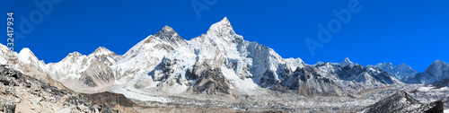 Mount Everest Panoramic view of himalayas mountains