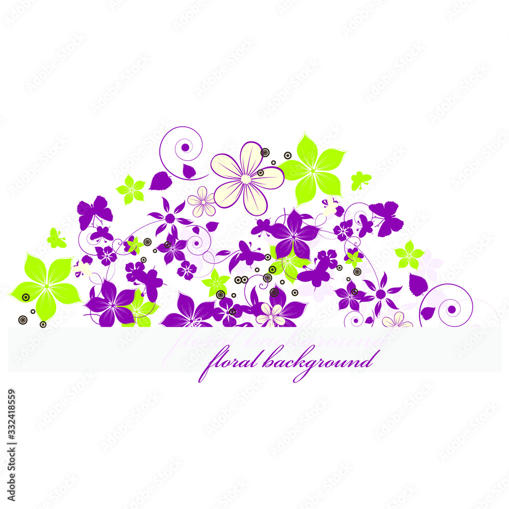 abstract floral background with flowers