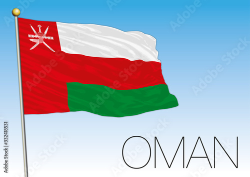 Oman official national flag, middle east, vector illustration